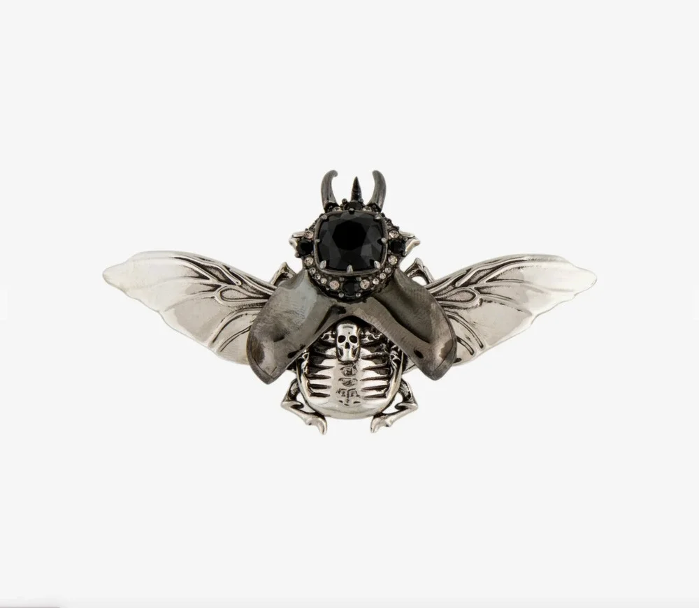 7236 - Alexander McQueen Crystal Oversized Flying Jewel Bug Pin Brooch